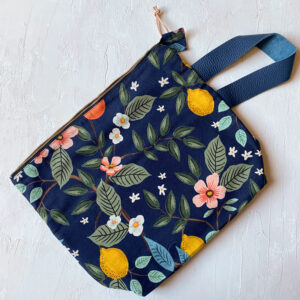 Grand sac à projet tricot en tissu fermeture zip Rifle Citron Grove