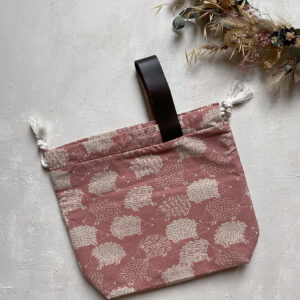 Sac à projet tricot hérissons (drawsting bag)